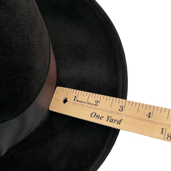 Vintage 1960s Union Made Bowknot Hat Ladies Black Wool Bucket Hat - Picture 9 of 11